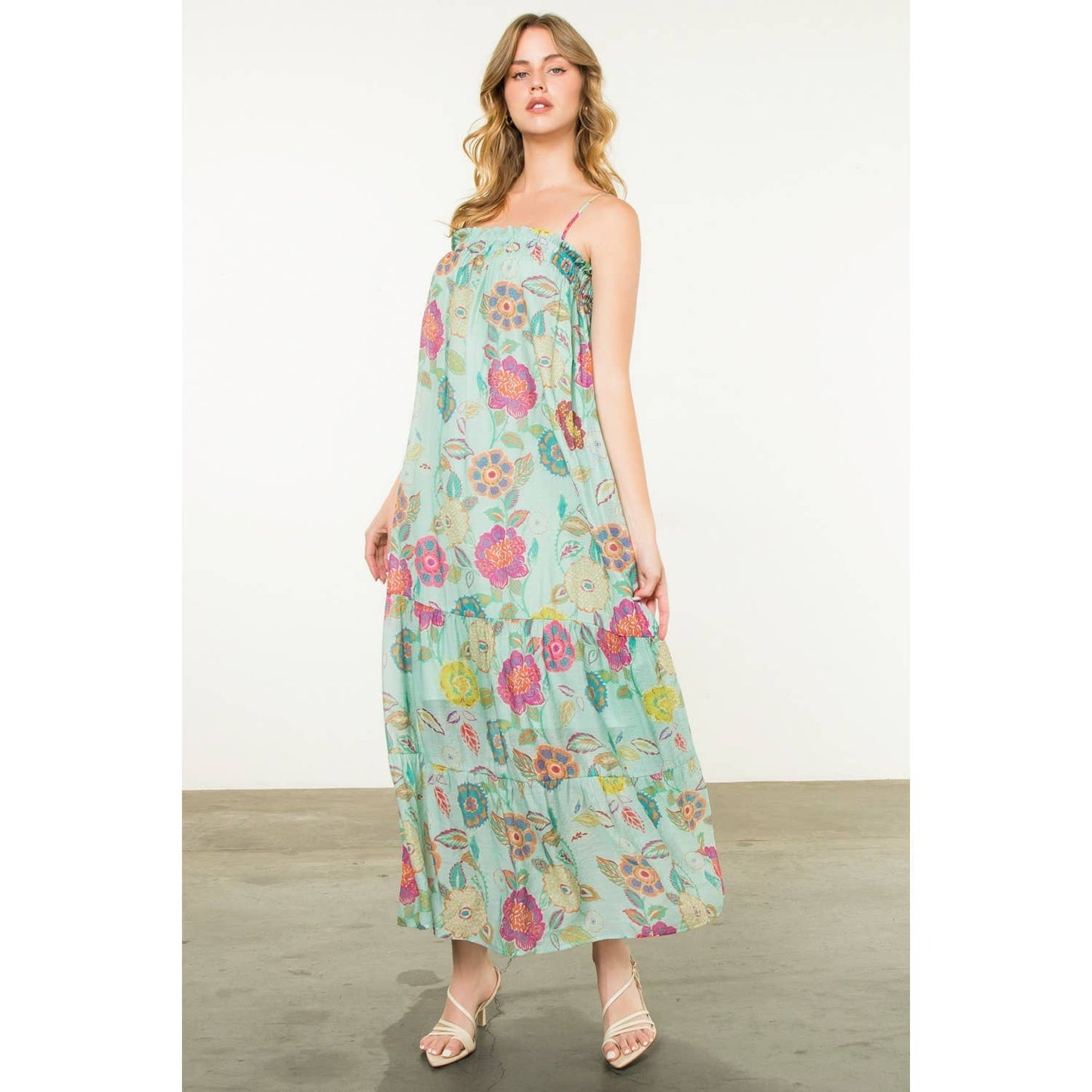 Tierd Floral Maxi Dress
