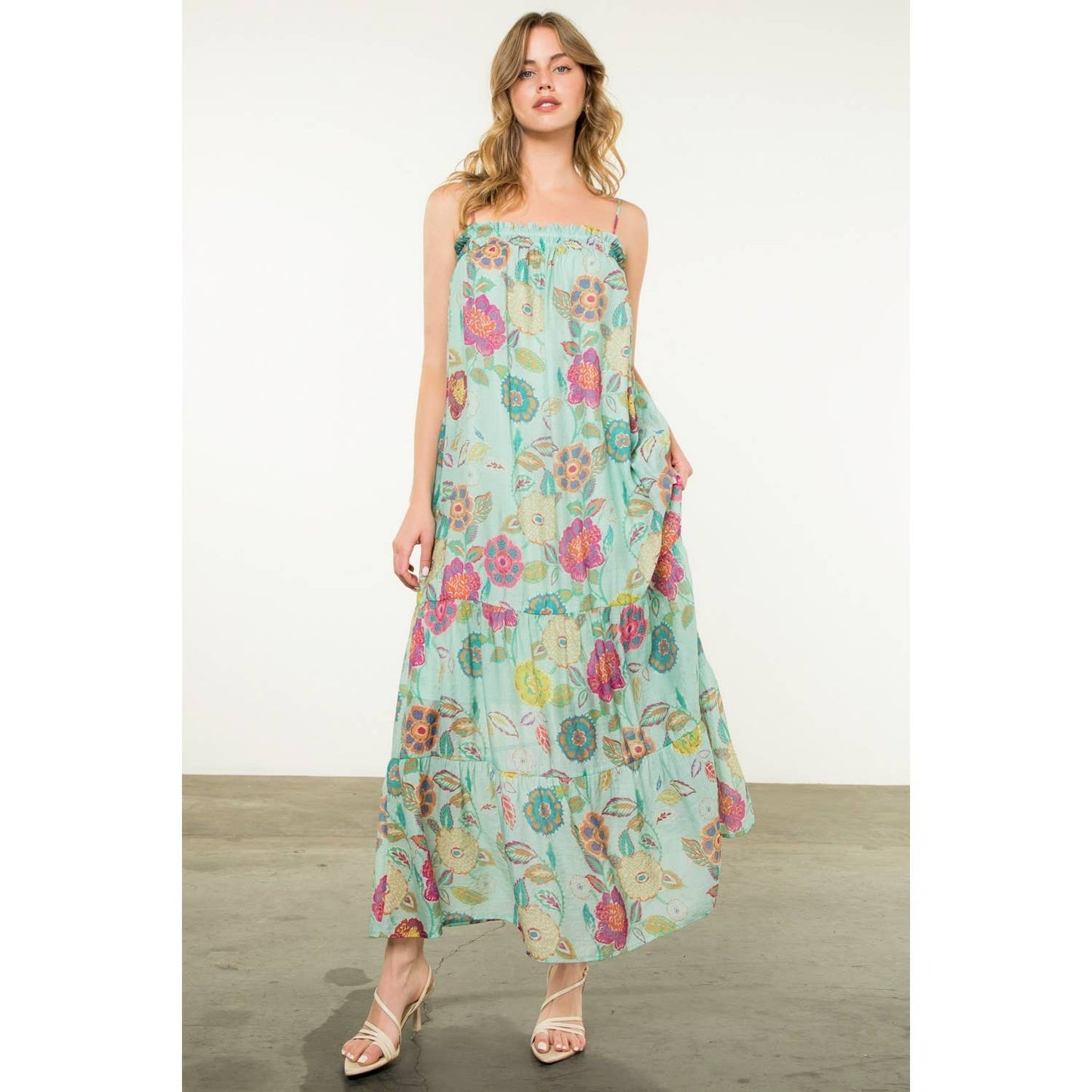 Tierd Floral Maxi Dress