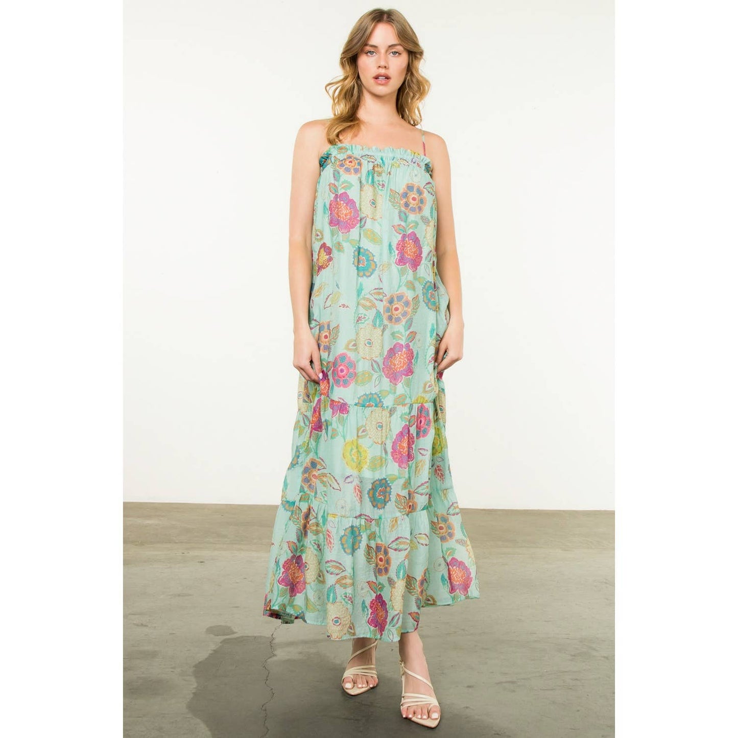 Tierd Floral Maxi Dress