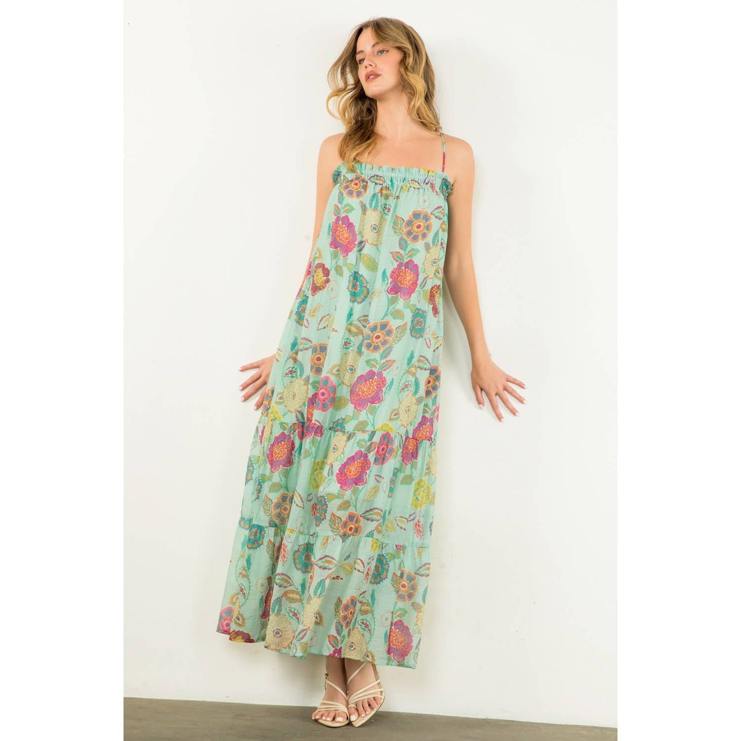 Tierd Floral Maxi Dress