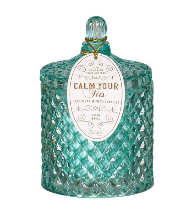 Teal Crystal Calm Your Tits Candle
