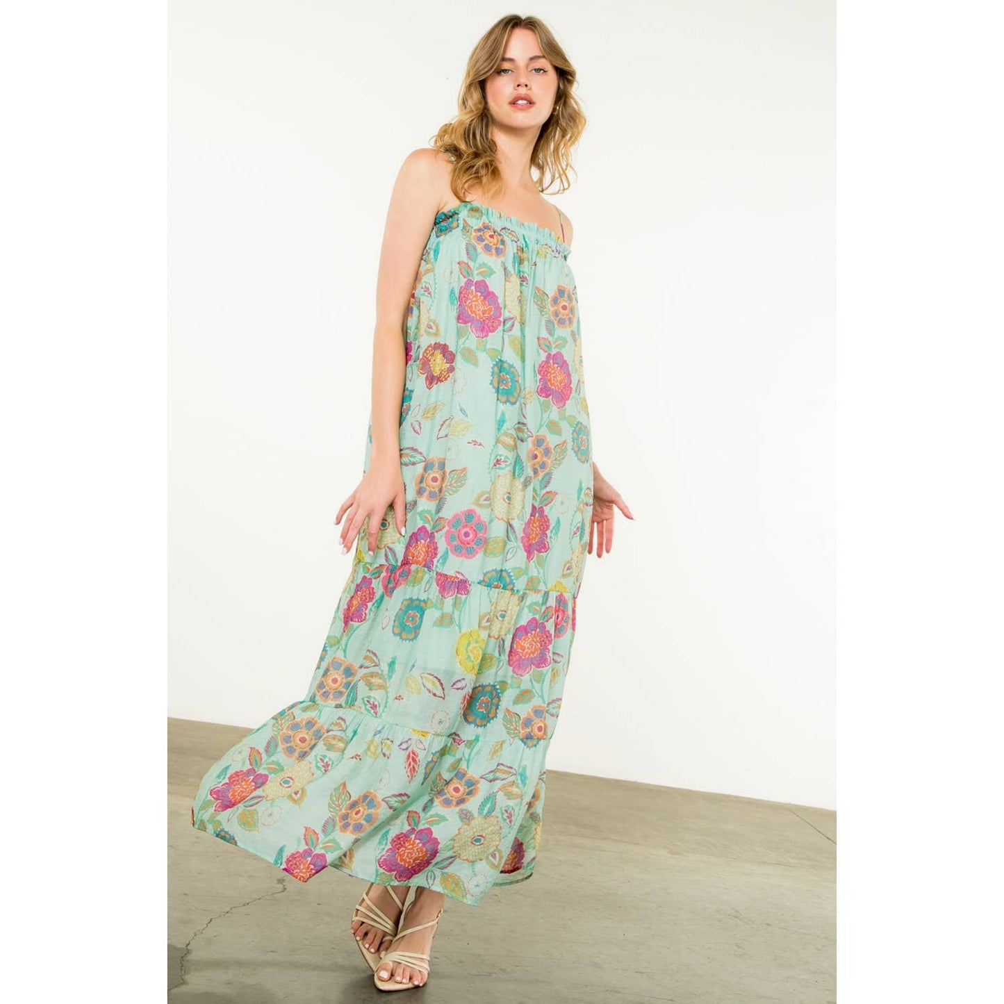 Tierd Floral Maxi Dress
