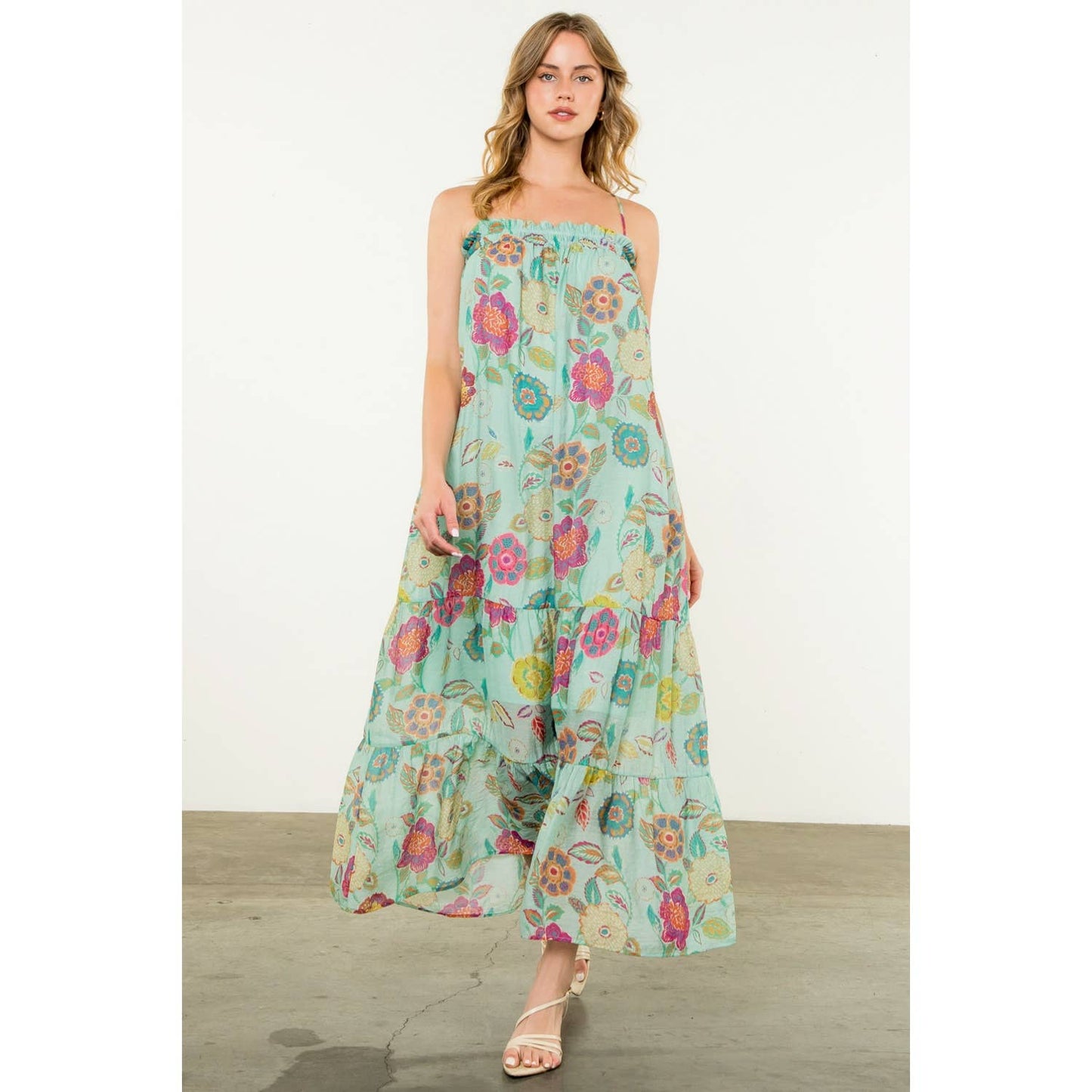 Tierd Floral Maxi Dress