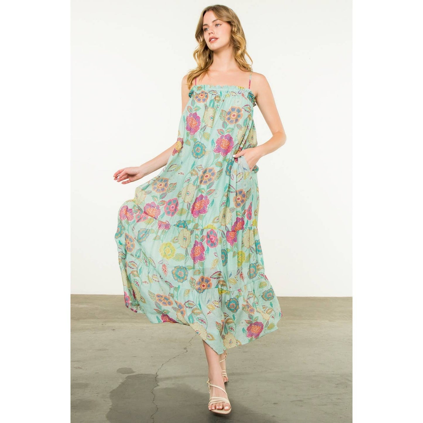 Tierd Floral Maxi Dress