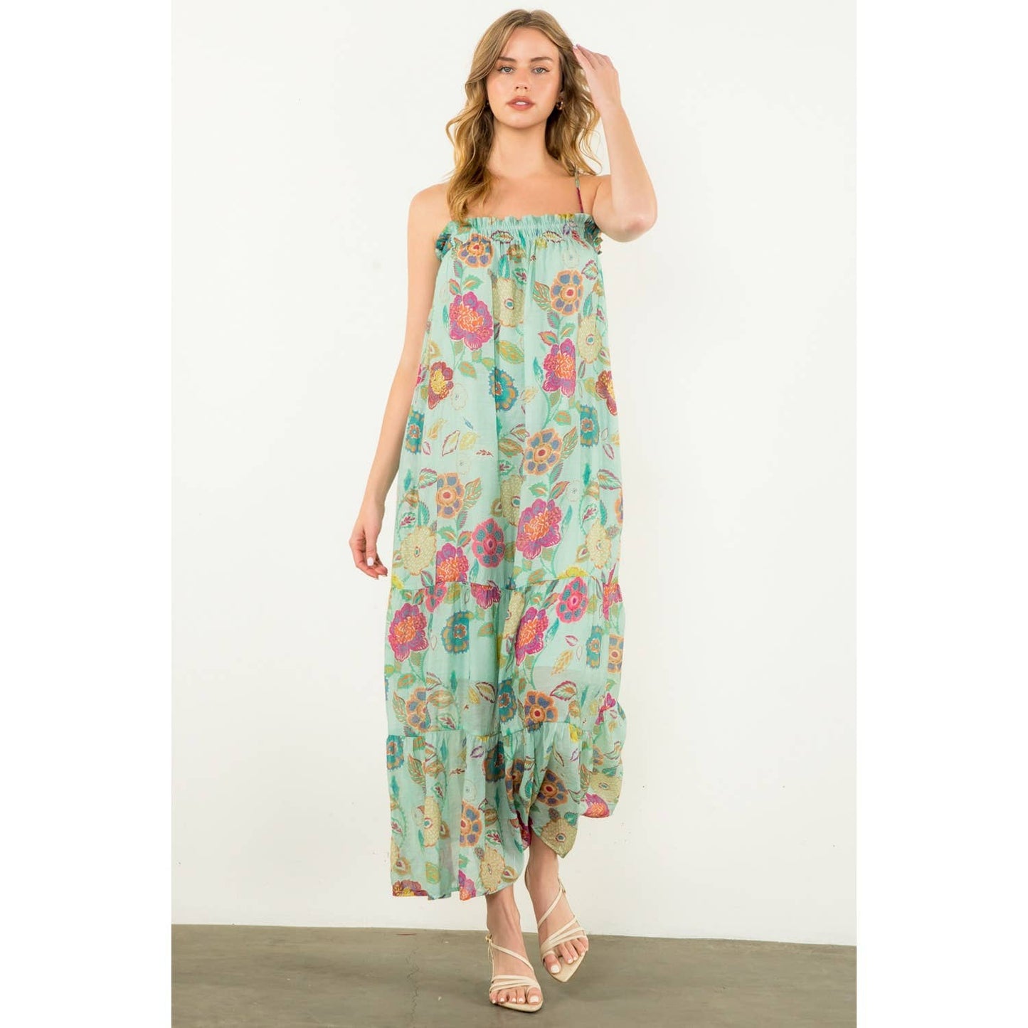 Tierd Floral Maxi Dress