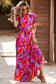 LDC Abstract Printed-High Waist-Ruffle-Tiered Maxi Dress