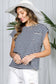 Striped Dolman Sleeve T with Braided Pocket