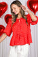 Open Front Self Tie Heart Blouse