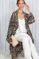 Leopard Print Belted Unlined Trench Coat