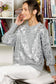 Foil Animal Printed Crew Neck Knitted Sweater Top VT82082