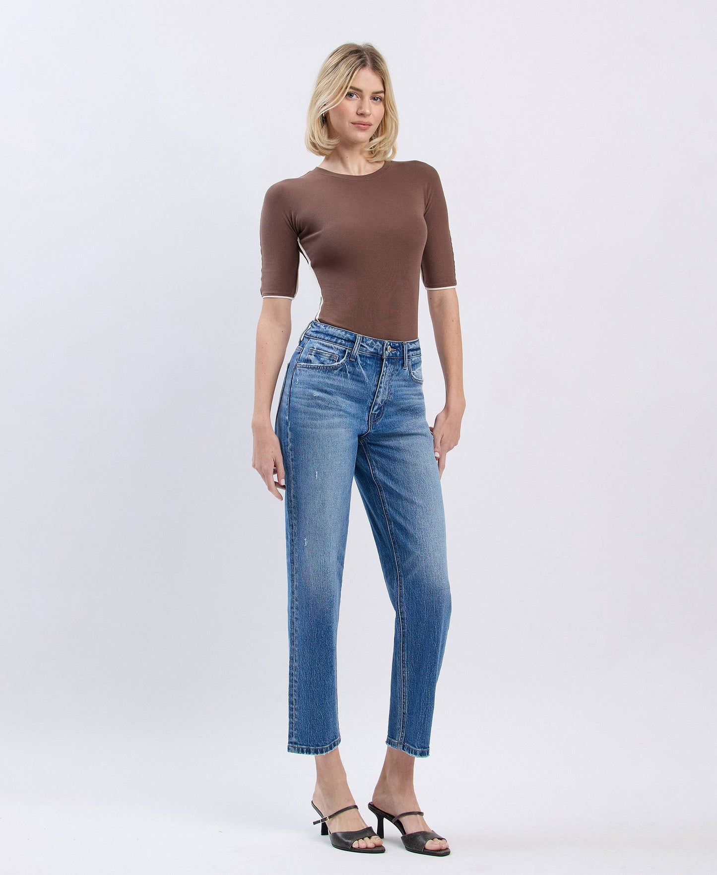 HIGH RISE MILD BARREL LEG JEANS