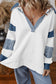 Colorblock Patchwork Striped Collar Sweatshirt