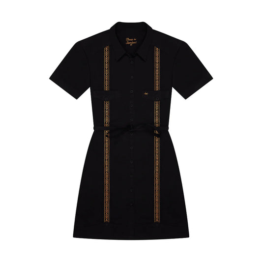 Tejas Guayabera Dress - Diablo Oro