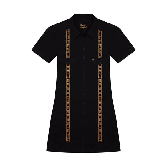 Tejas Guayabera Dress - Diablo Oro