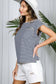 Striped Dolman Sleeve T with Braided Pocket