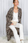 Leopard Print Belted Unlined Trench Coat