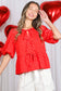 Open Front Self Tie Heart Blouse