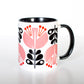 Pink Lily Flower Mid century Modern Coffee or Tea Mug