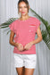 Striped Dolman Sleeve T with Braided Pocket