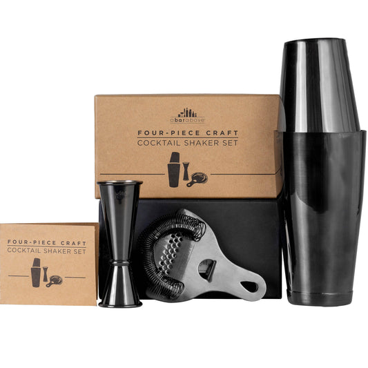 Craft Cocktail Bar Set, Black (4 Piece)