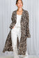 Leopard Print Belted Unlined Trench Coat