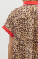 Leopard Dolman Sleeve Top with Red Accent