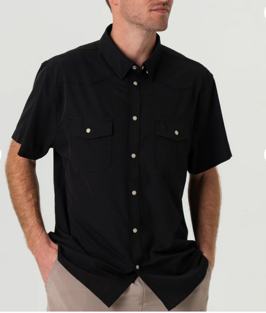 Burlebo: Performance Western Button Up - Black