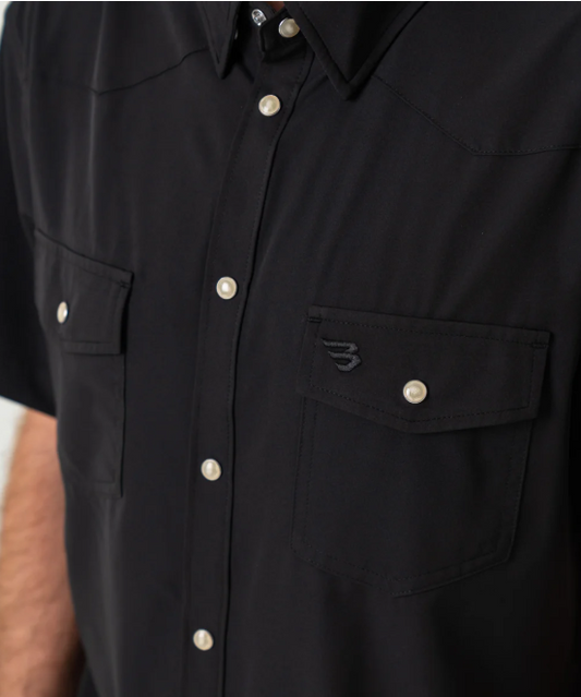 Burlebo: Performance Western Button Up - Black