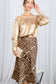 Leopard Printed Bias Cut Satin Slip Skirt VS51610G