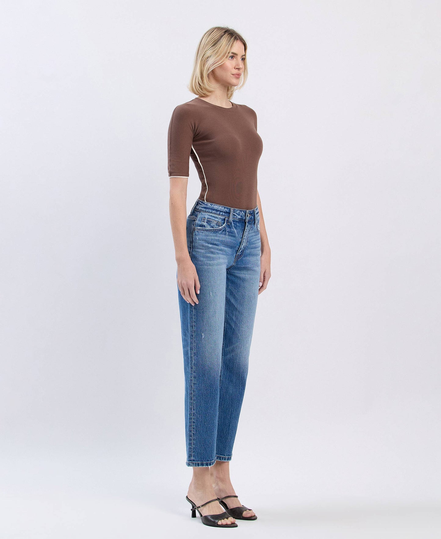 HIGH RISE MILD BARREL LEG JEANS