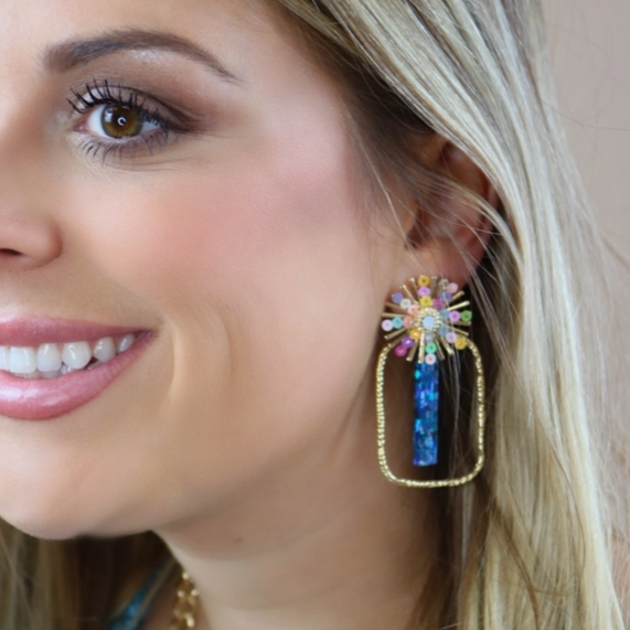 Alayna Hoops  Rainbow/Blue