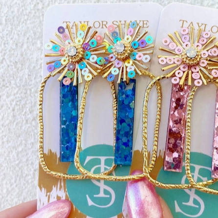 Alayna Hoops  Rainbow/Blue