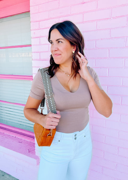 Mocha Short Sleeve Bodysuit