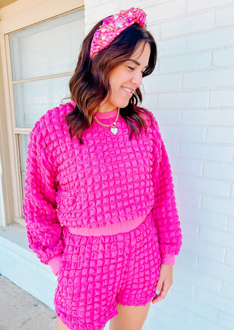 Fuchsia Bubble Texture Top