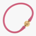 24K Gold Plated Ball Bead Silicone Bracelet