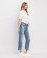 HIGH RISE DISTRESSED HEM CROP STRAIGHT JEANS