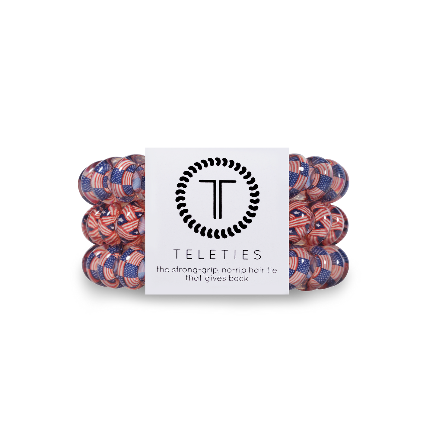 Teleties Stars and Stripes - Large Spiral Hair Coils, Hair Ties