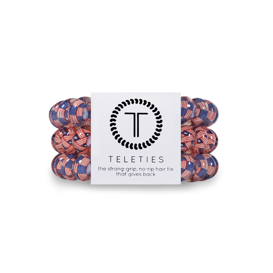 Teleties Stars and Stripes - Large Spiral Hair Coils, Hair Ties