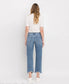 HIGH RISE DISTRESSED HEM CROP STRAIGHT JEANS