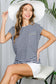 Striped Dolman Sleeve T with Braided Pocket