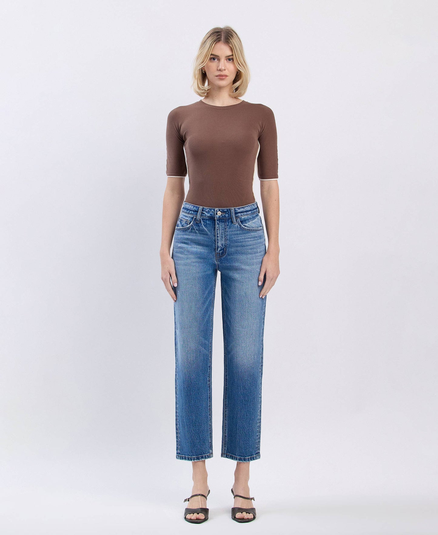 HIGH RISE MILD BARREL LEG JEANS