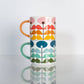 Pink Mid Century Modern Flower Stackable Matte Coffee Mug