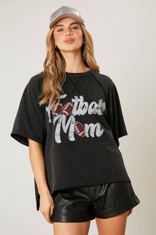 Football Mom Washed Tee