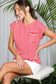 Striped Dolman Sleeve T with Braided Pocket