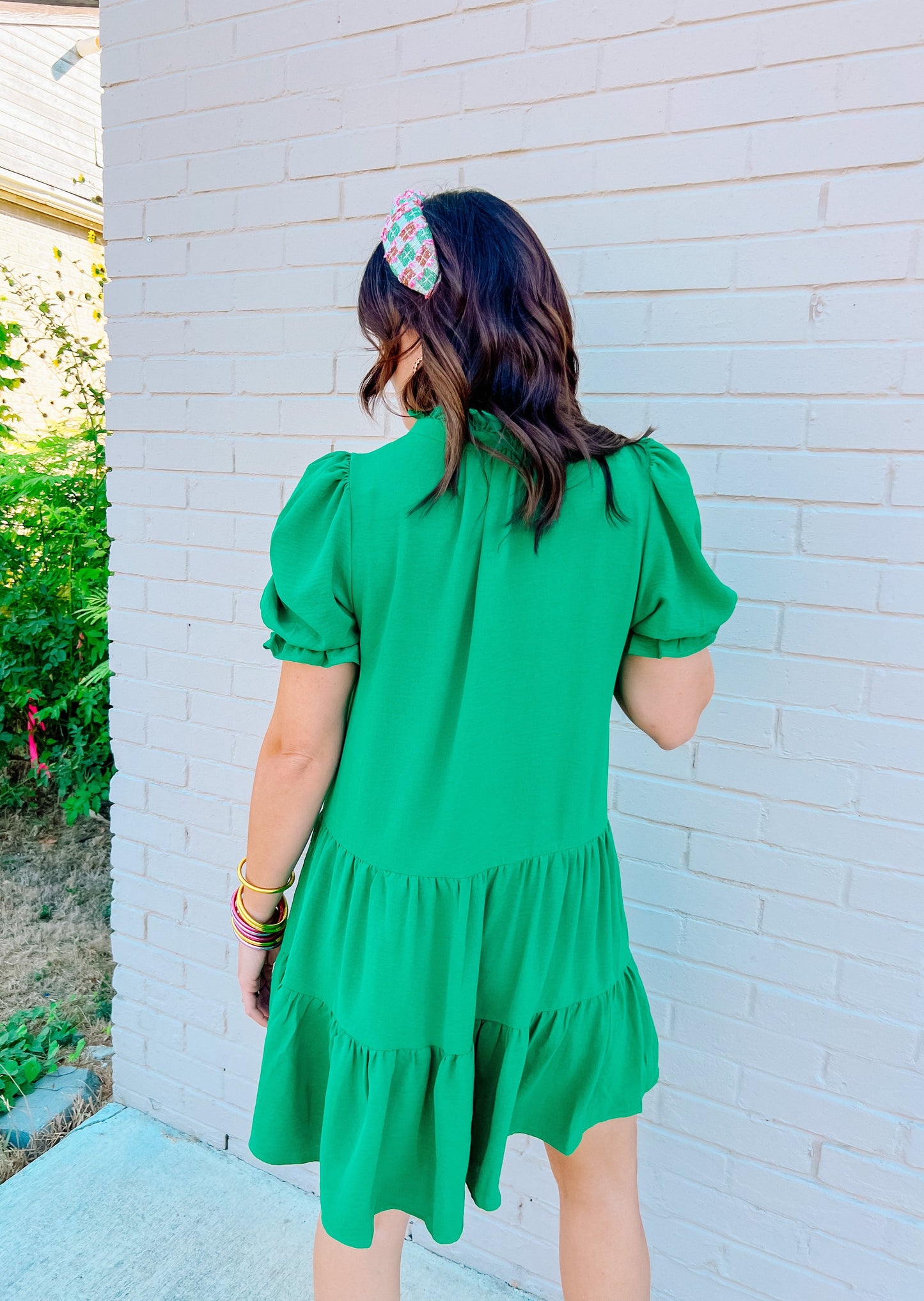 Kelly Green Button Up Dress