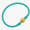 24K Gold Plated Ball Bead Silicone Bracelet