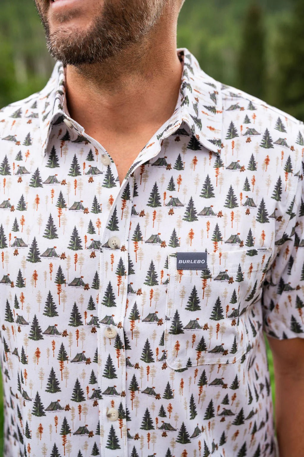 Burlebo: Performance Button Up - Camp Ground