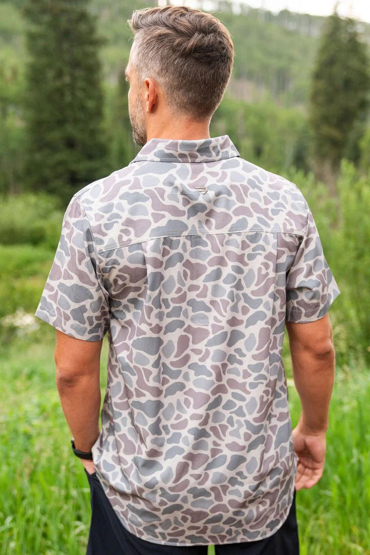 Burlebo: Performance Button Up - Classic Deer Camo