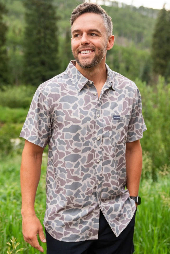 Burlebo: Performance Button Up - Classic Deer Camo