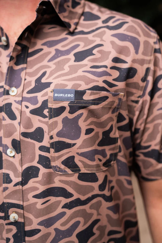 Burlebo: Performance Button Up - Gauge Camo